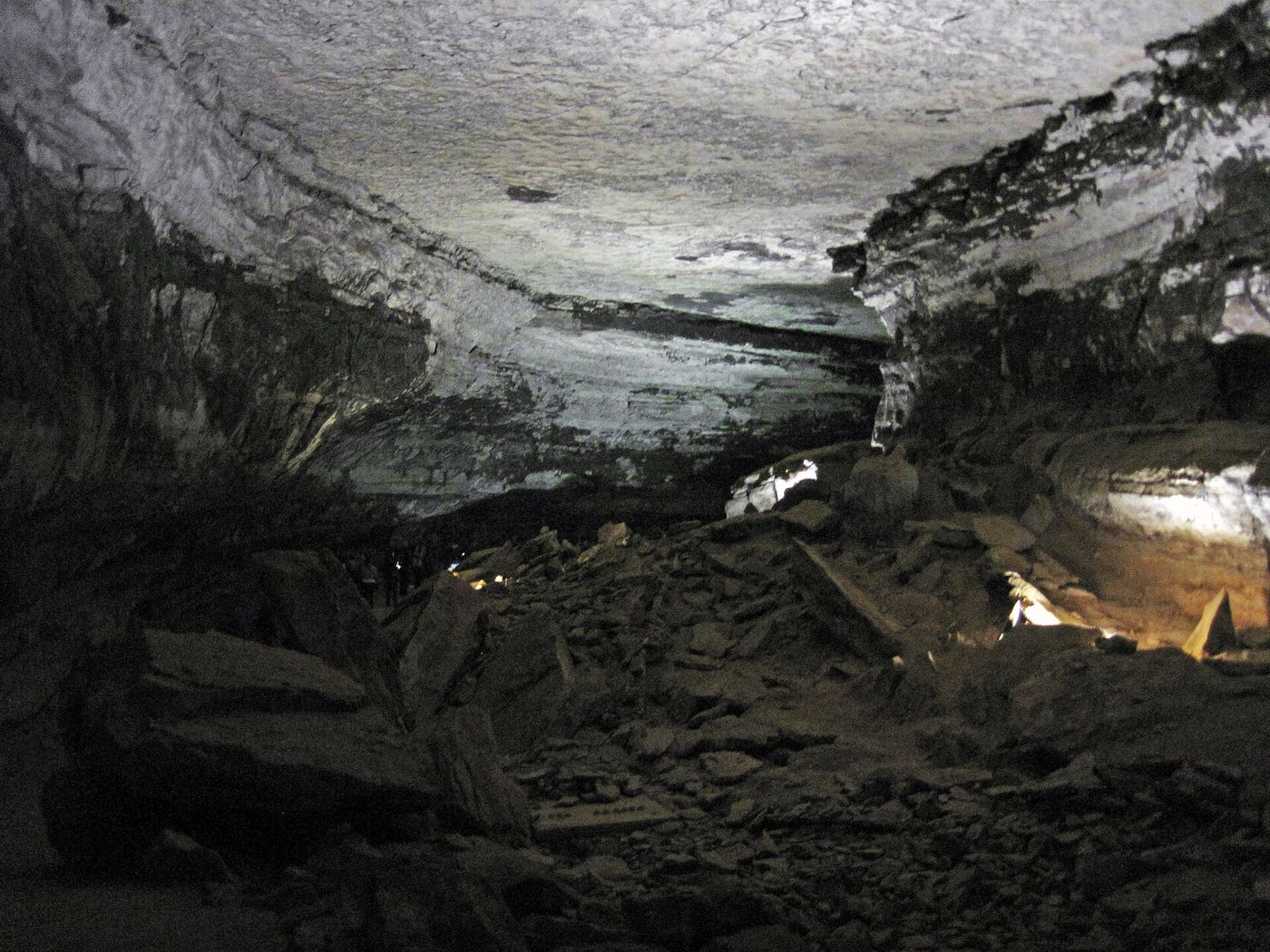 A giant canyon passage inside Mammoth Cave, Kentucky