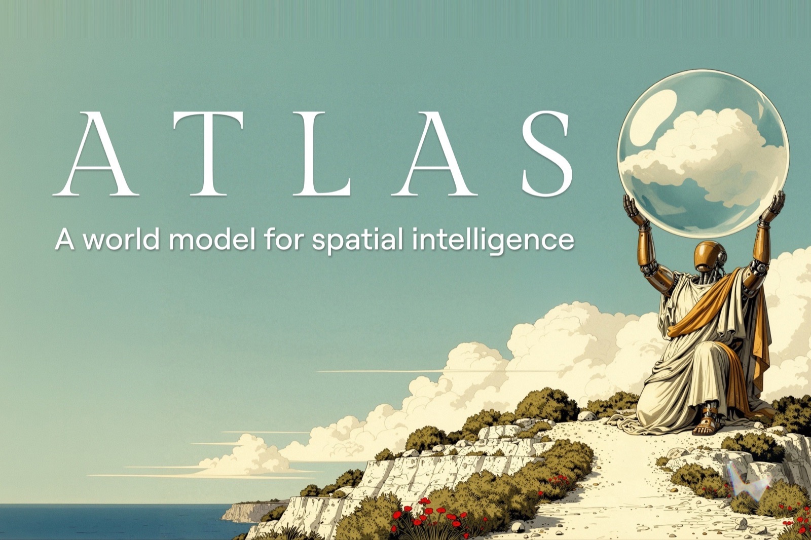 World Labs' Atlas announcement art: a world model for spatial intelligence